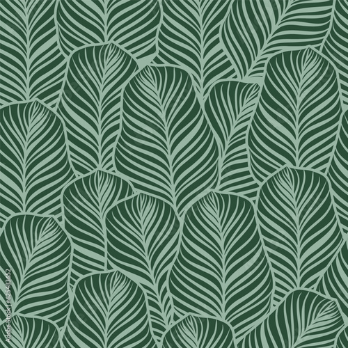 Seamless pattern of abstract tropical leaves on pastel background, for background, printing, fabric, fashion