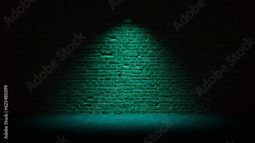 Brick Wall With Turqoise Light © Mahir Asadov