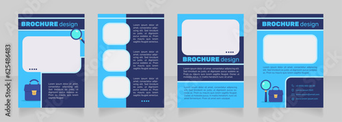 Apply for referral marketing program blank brochure design. Template set with copy space for text. Premade corporate reports collection. Editable 4 paper pages. Nunito Light, Bold fonts used