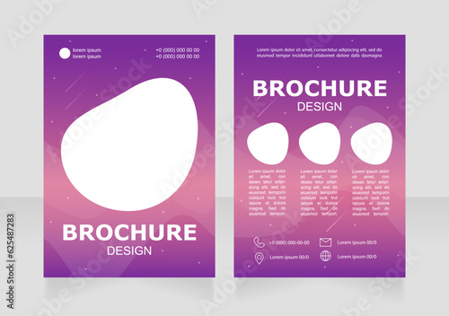 Planning getaway for space lovers blank brochure design. Template set with copy space for text. Premade corporate reports collection. Editable 2 paper pages. Arial Black, Regular fonts used