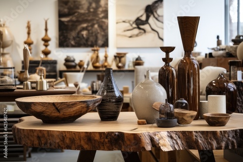 store selling contemporary home decor items such as a wooden table