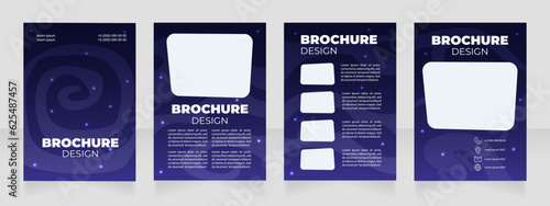 Study astronomy in high school blank brochure design. Template set with copy space for text. Premade corporate reports collection. Editable 4 paper pages. Arial Black, Regular fonts used