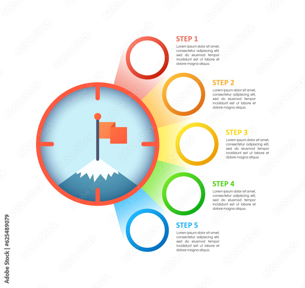 Set objectives infographic chart design template. Abstract infochart ...