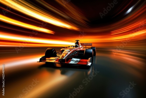 Racing car on the track  speeding vehicle  auto race. Car circuit colorful trail 