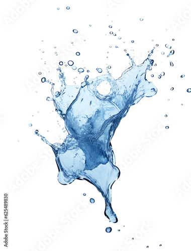 Water splash isolated on white background, transparent PNG