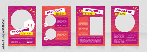 Limited time offers on season goods blank brochure design. Template set with copy space for text. Premade corporate reports collection. Editable 4 paper pages. Raleway Black, Nunito Regular fonts used