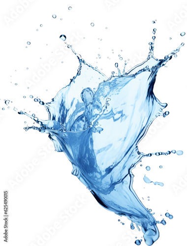 Water splash isolated on white background, transparent PNG
