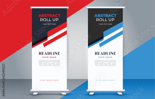 modern roll up banner template  with abstract design