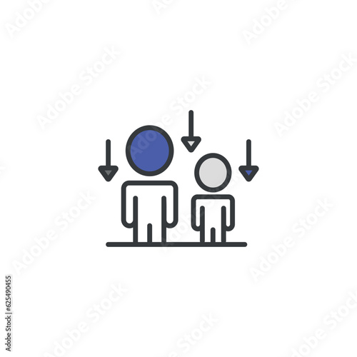 Down Sizing icon design with white background stock illustration