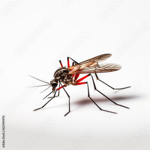 Mosquito in white background, AI generated Image