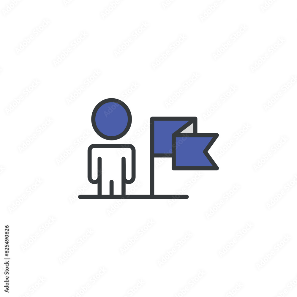 Leadership icon design with white background stock illustration