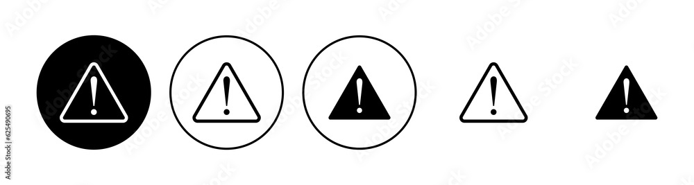 Exclamation danger sign. attention sign icon set. Hazard warning attention sign Exclamation danger sign. attention sign icon set. Hazard warning attention sign