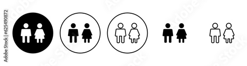 Man and woman icon set. male and female symbol