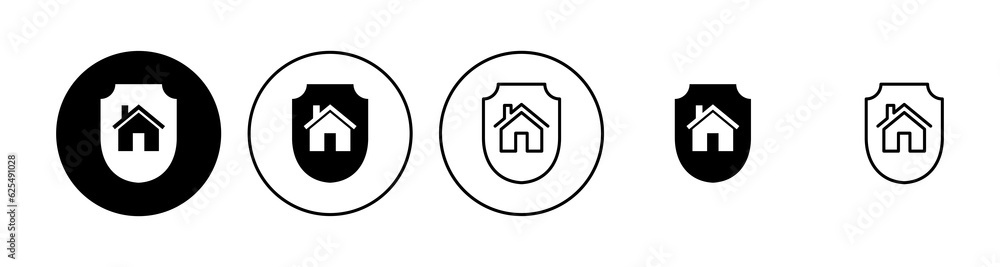Home insurance icon set. home protection icon Home insurance icon set. home protection icon