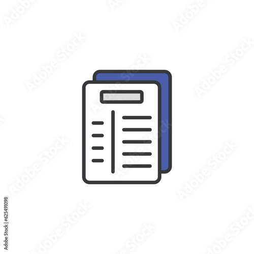 Resume icon design with white background stock illustration