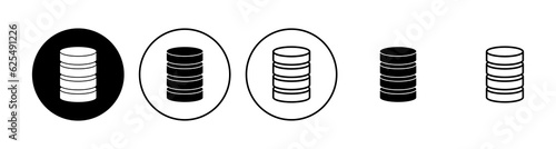 Database icon set. database vector icon