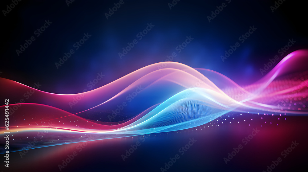 Fototapeta premium abstract futuristic background with gold PINK blue glowing neon 