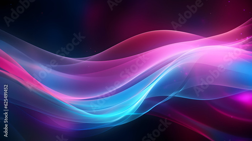 abstract futuristic background with gold PINK blue glowing neon © Nopadol