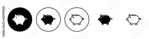 Piggy bank icon set. bank vector icon, museum, university