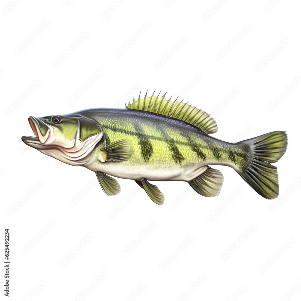 Grass carp fish isolated on white png transparent background