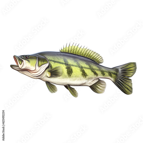 Grass carp fish isolated on white png transparent background