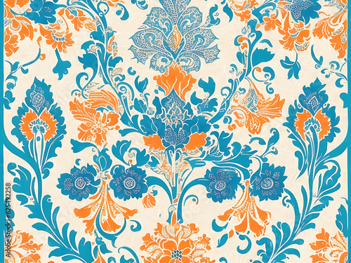 russian ethnic and vintage print Ai Generated