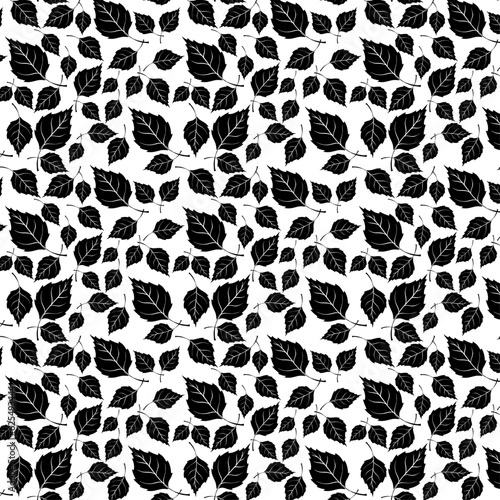 pattern with black leaves