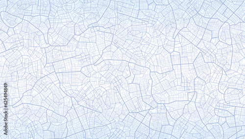 Print op canvas Blue city area, background map, streets