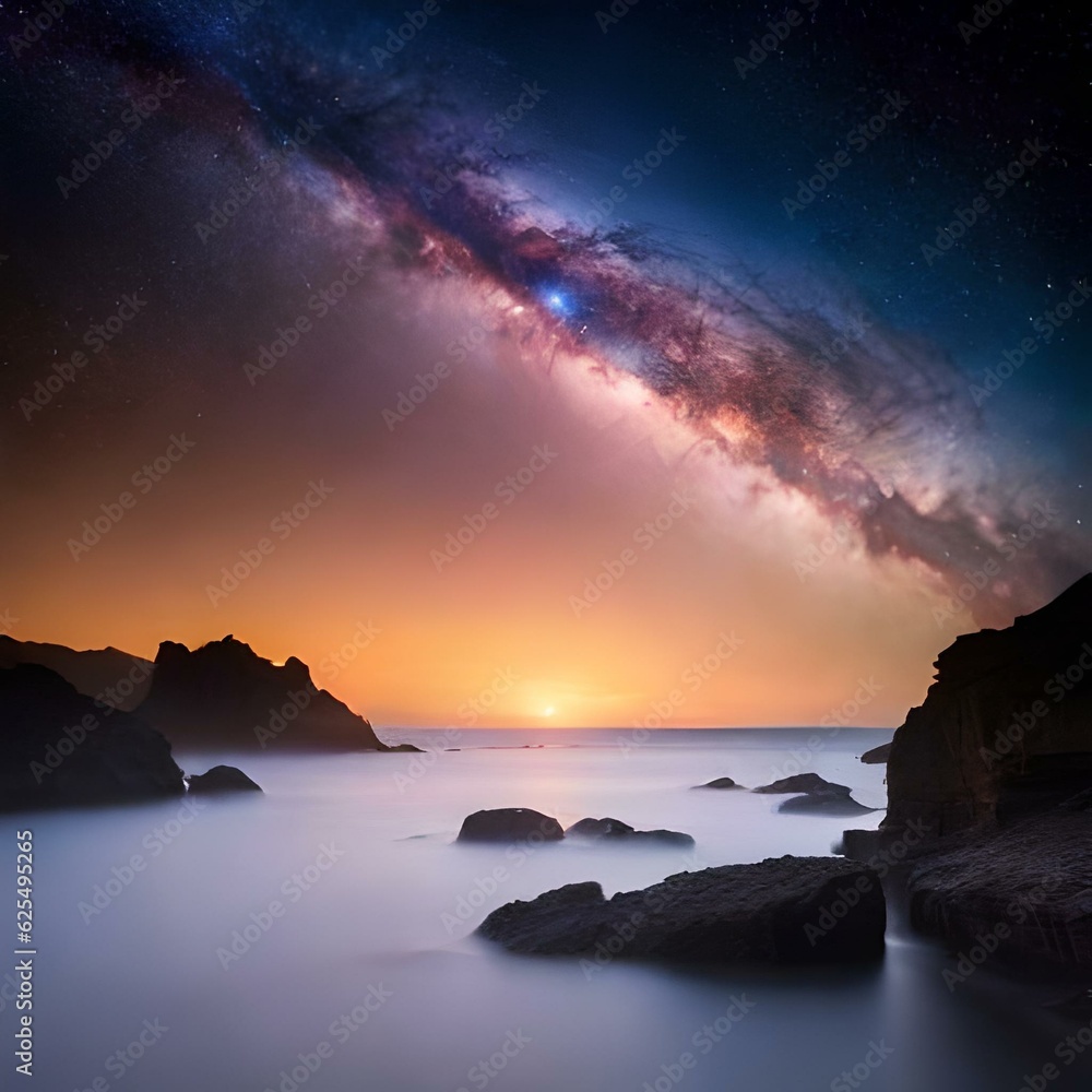 Fototapeta premium Mesmerizing stellar dance: nebulae, clusters, cosmic symphony