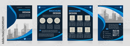Architecture firm promotion blank brochure design. Employee photos. Template set with copy space for text. Premade corporate reports collection. Editable 4 paper pages. Myriad Pro, Heebo fonts used