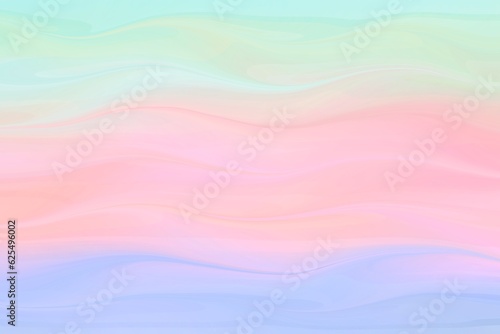 Background in pastel colours, light shades of pink, orange, green and blue, wavy line, spring or summer motif