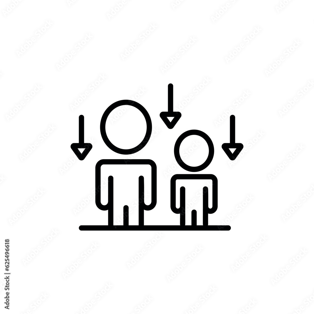 Down Sizing icon design with white background stock illustration Down Sizing icon design with white background stock illustration