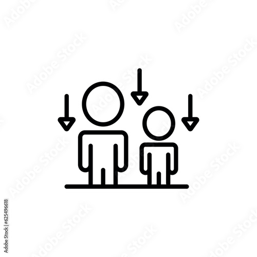 Down Sizing icon design with white background stock illustration