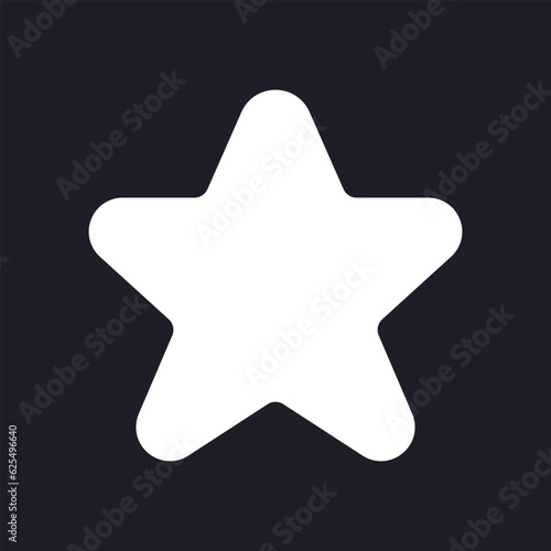 Star dark mode glyph ui icon. Favourites. Select and save multimedia. User interface design. White silhouette symbol on black space. Solid pictogram for web, mobile. Vector isolated illustration