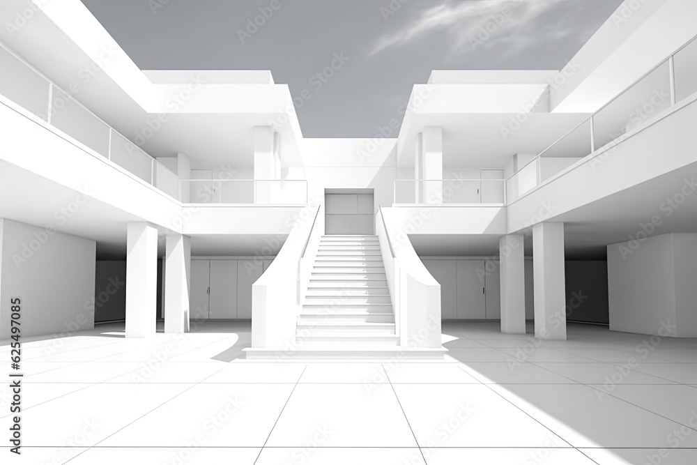 Minimalist Modern Architecture: Clean Lines, Sleek Design and Contemporary Elegance on a Plain White Background, generative AI Minimalist Modern Architecture: Clean Lines, Sleek Design and Contemporary Elegance on a Plain White Background, generative AI