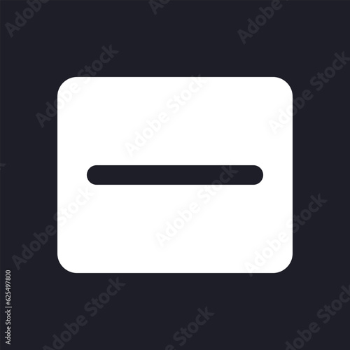 Free Download Minus dark mode glyph ui icon. Delete from chat. Subtraction sign. User interface design. White silhouette symbol on black space. Solid pictogram for web, mobile. Vector isolated illustration - GFXLoad
