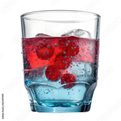 glass of ice drink isolated on transparent background cutout