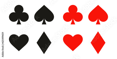 Playing cards icons, red & black