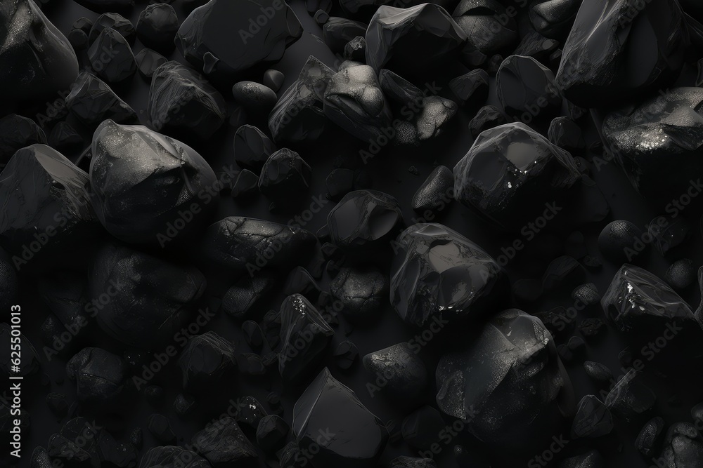 Black round stone background dark. Generate Ai