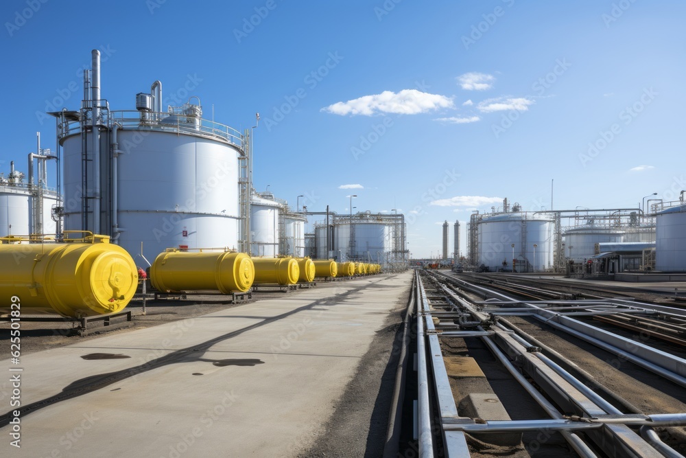 Obraz premium Utility Scale Energy Storage Facility, Generative AI 