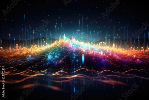 Abstract Background Business digital graph chart in stock trade market and growth investment. AI Generative
