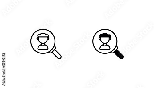 Employee Requirement icon design with white background stock illustration