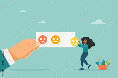 People give reviews and testimonials, select clients, and know your client's concept. Vector illustration.
