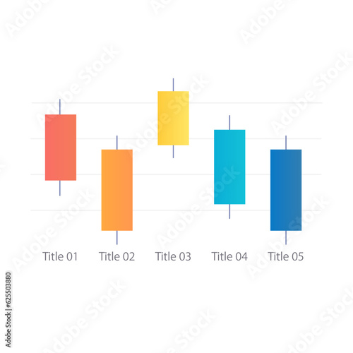 Commodity market prices movement infographic candlestick chart design template. Editable infochart with vertical bar graphs. Visual data presentation. Myriad Pro-Regular fonts used
