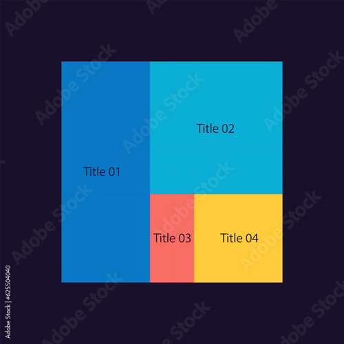 Company departments structure tree map infographic chart design template. Editable infochart with structured rectangle graphs. Visual data presentation. Myriad Pro-Regular font used