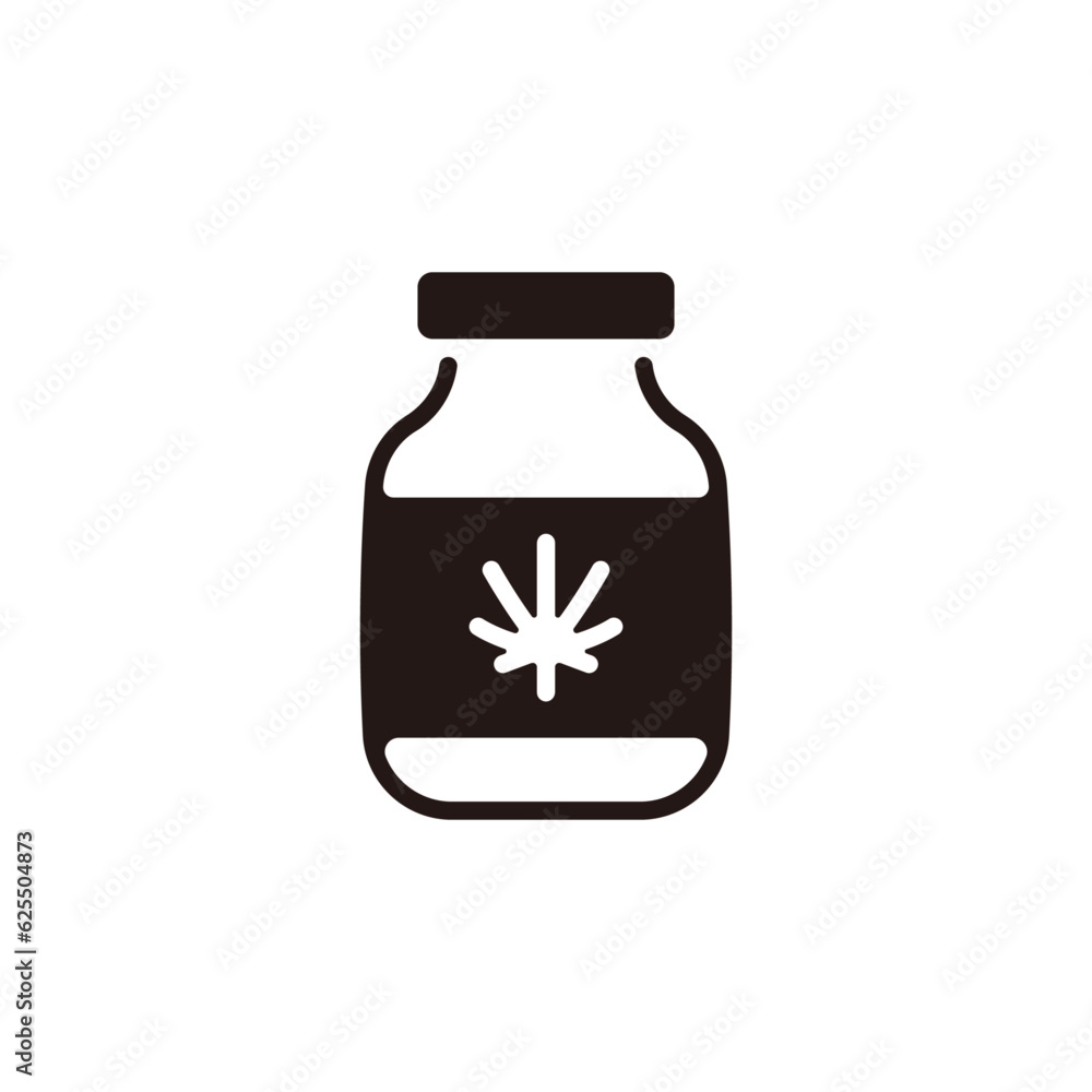 Cannabis container icon.Flat silhouette version. Cannabis container icon.Flat silhouette version.