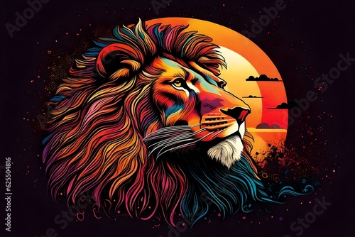 Wild and Free  Lion Head Vector Art