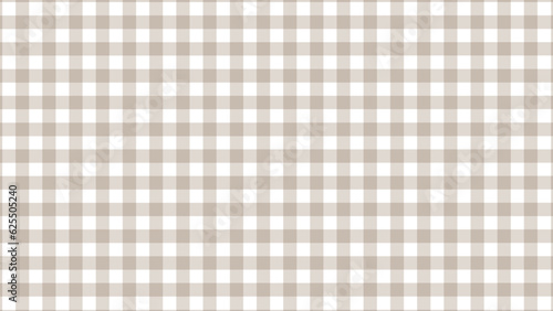 Brown and white plaid fabric texture as a background 