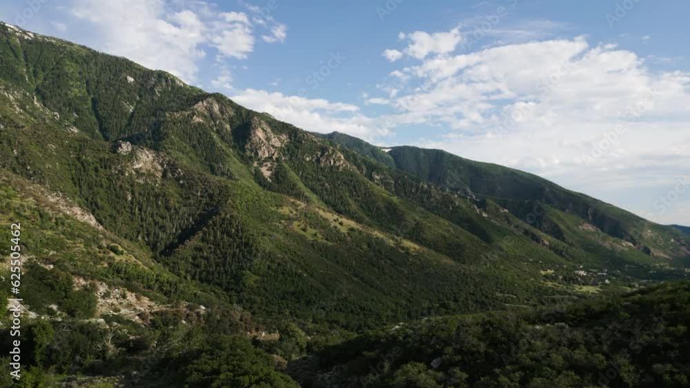 Scenic Green Ridges At The Bell Canyon Trails In Sandy, Utah USA. Aerial Shot Scenic Green Ridges At The Bell Canyon Trails In Sandy, Utah USA. Aerial Shot