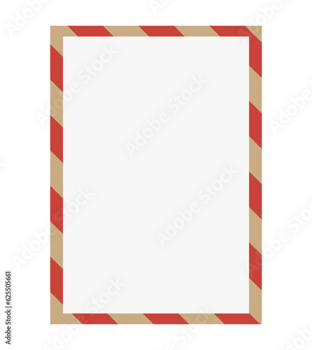 Retro striped frame brochure element design. Red and brown border. Vector illustration with empty copy space for text. Editable shape for poster decoration. Creative and customizable frame